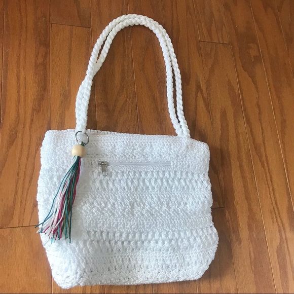 White Woven Shoulder Bag Croft & Barrow - Picture 5 of 14